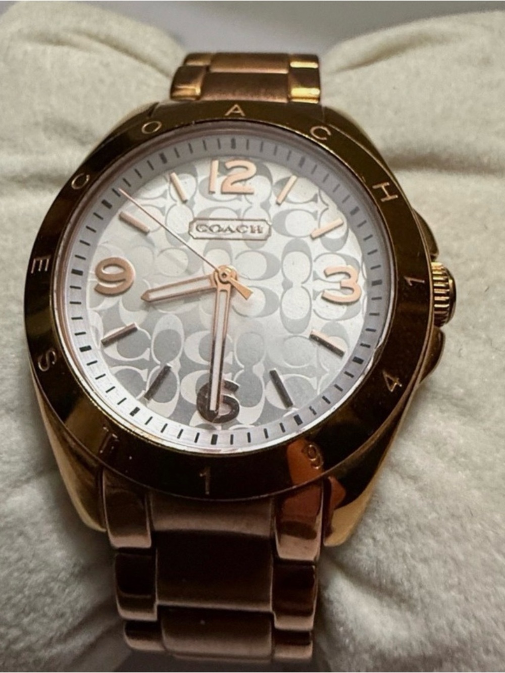 Coach Rose Gold-Tone Signature Link Watch - Picture 6 of 10